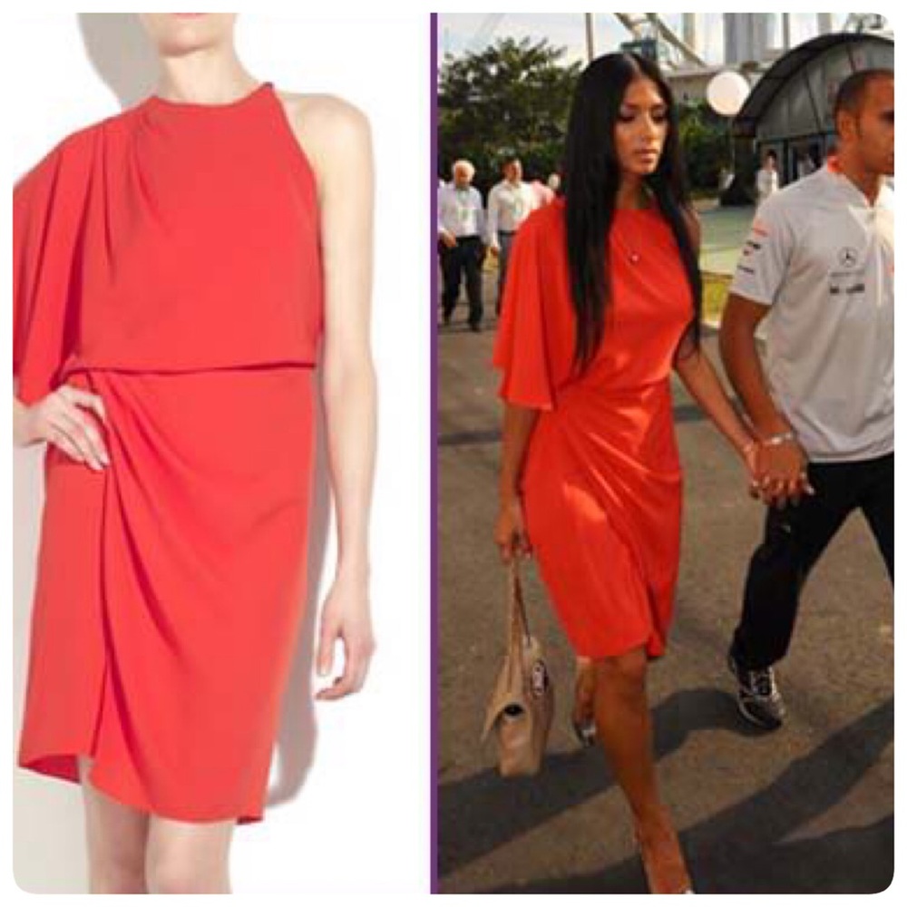 Alexander Wang Wrap Silk One Shoulder Dress